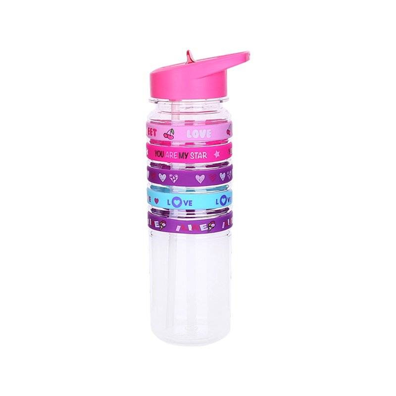 Botella de agua de plástico vibrante de cinco rayas de 500 ml/700 ml