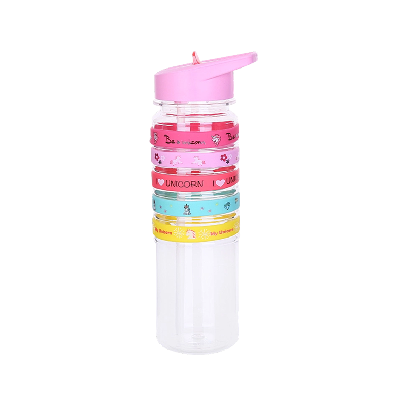 Botella de agua de plástico vibrante de cinco rayas de 500 ml/700 ml