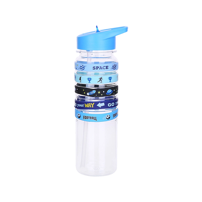 Botella de agua de plástico vibrante de cinco rayas de 500 ml/700 ml