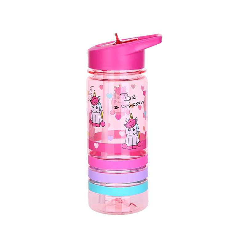 Botella de agua de plástico vibrante de cinco rayas de 500 ml/700 ml