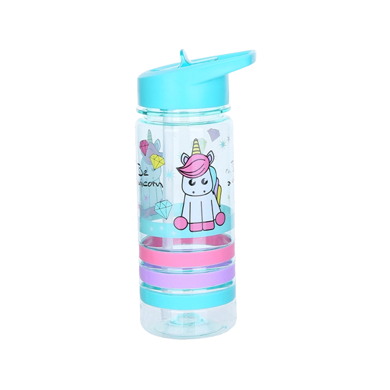 Botella de agua de plástico vibrante de cinco rayas de 500 ml/700 ml