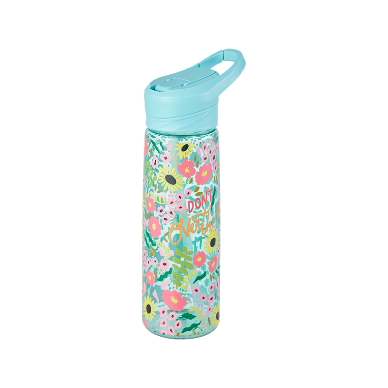Botella de agua de plástico con tapa abatible de 800 ml