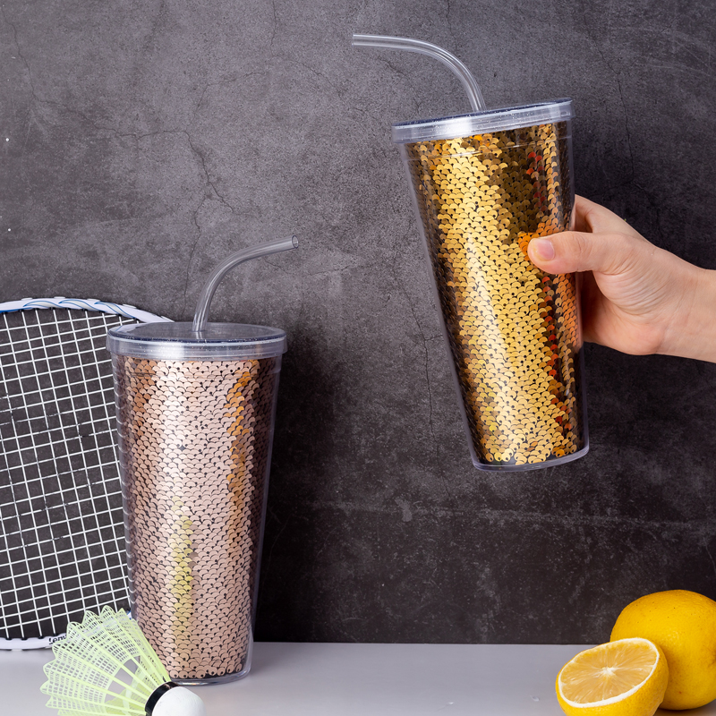 Vaso de paja de lentejuelas 9098H-20oz