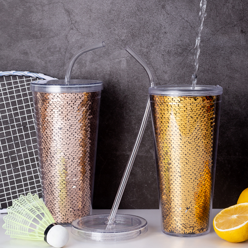 Vaso de paja de lentejuelas 9098H-20oz