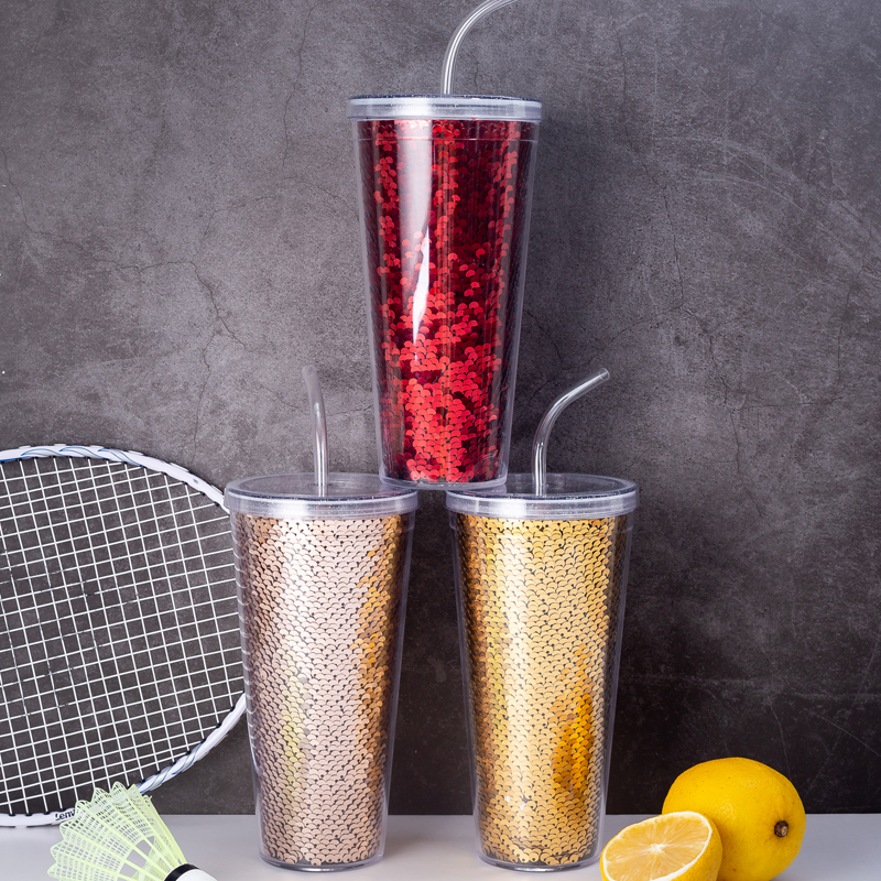 Vaso de paja de lentejuelas 9098H-20oz