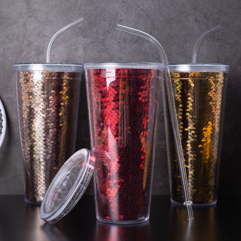 Vaso de paja de lentejuelas 9098H-20oz