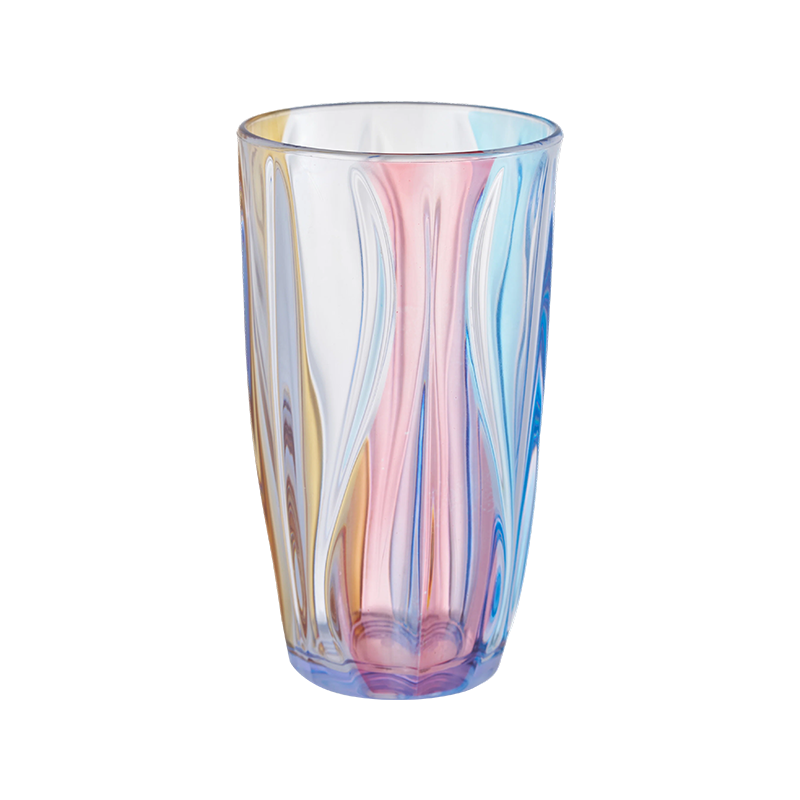 Patrón de color AS Vaso de boca ancha de plástico