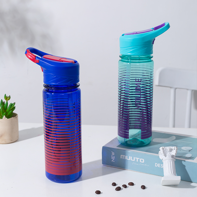 Botella de agua de plástico con tapa de botón DF3937 550 ml/DF3936 750 ml