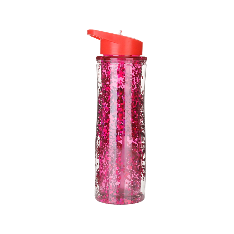 Botella de agua de plástico con tapa de cuatro nervaduras S1177