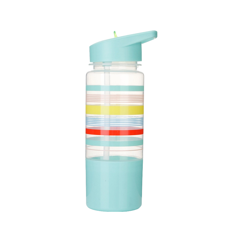Botella de agua de plástico estilo taza para refrigerios 9688 580 ml