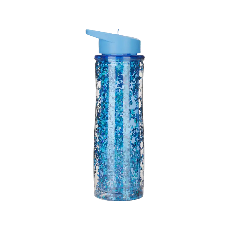 Botella de agua de plástico con tapa de cuatro nervaduras S1177