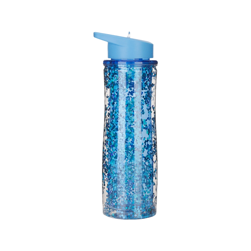 Botella de agua de plástico con tapa de cuatro nervaduras S1177