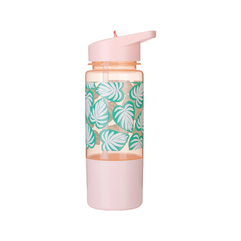 Botella de agua de plástico estilo taza para refrigerios 9688 580 ml