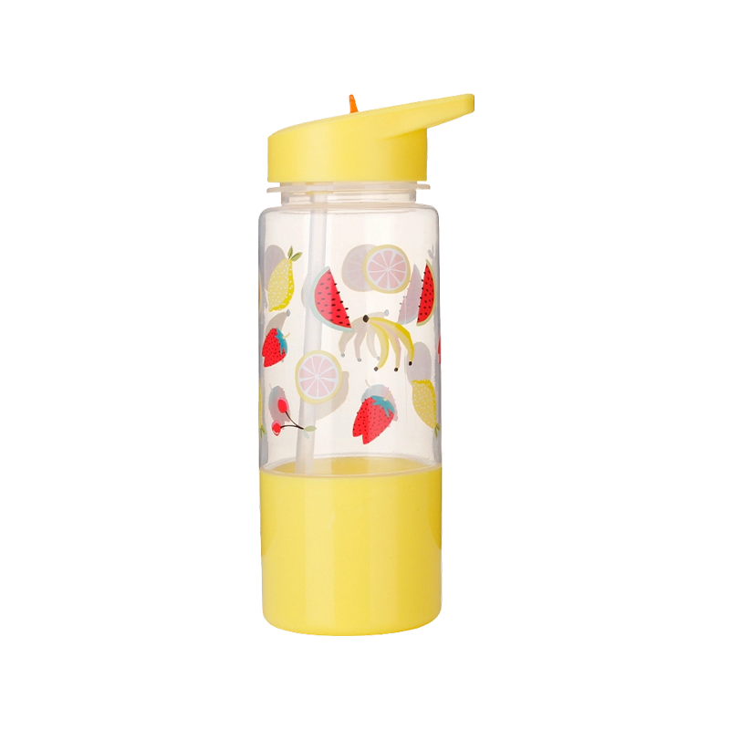 Botella de agua de plástico estilo taza para refrigerios 9688 580 ml